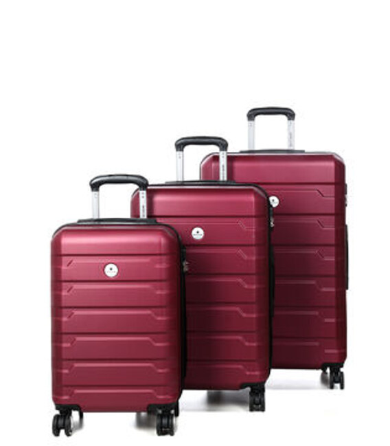 Набор чемоданов Airtex 626 Worldline Santa Pola бордовый фото, картинка, изображение