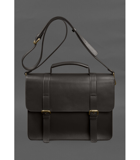 Кожаная сумка-портфель Porte темно-коричневый фото, картинка, изображение