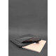 Шкіряний чохол для ноутбука на блискавці з хлястиком та кишенею Чорний картинка, зображення, фото