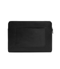 Шкіряний чохол для ноутбука на блискавці з хлястиком та кишенею Чорний картинка, зображення, фото