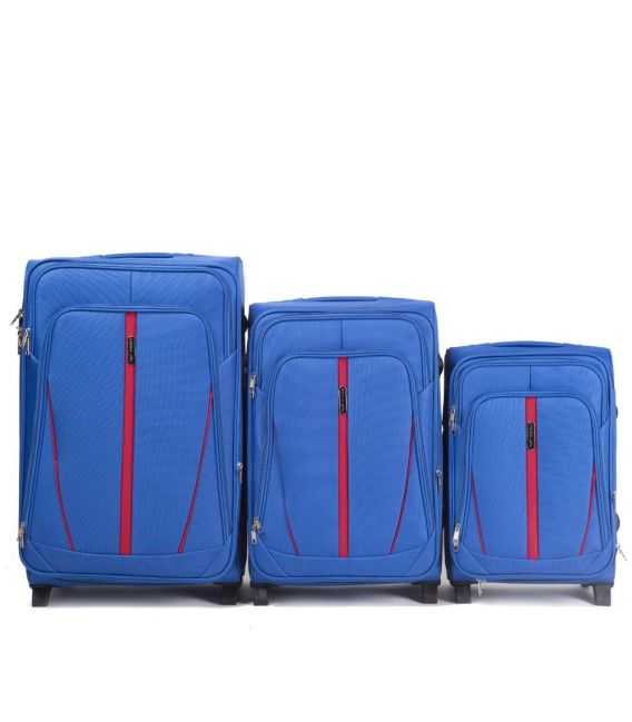 Набор Чемоданов Wings 1706 голубой 2 колеса фото, картинка, изображение