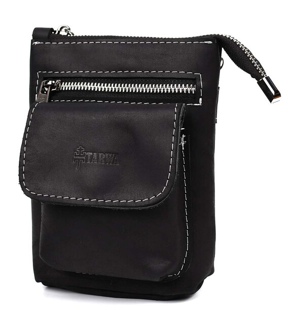 Маленька сумка чоловіча на пояс, через плече, на джинси чорна TARWA RA-1350-3md фото, картинка, изображение